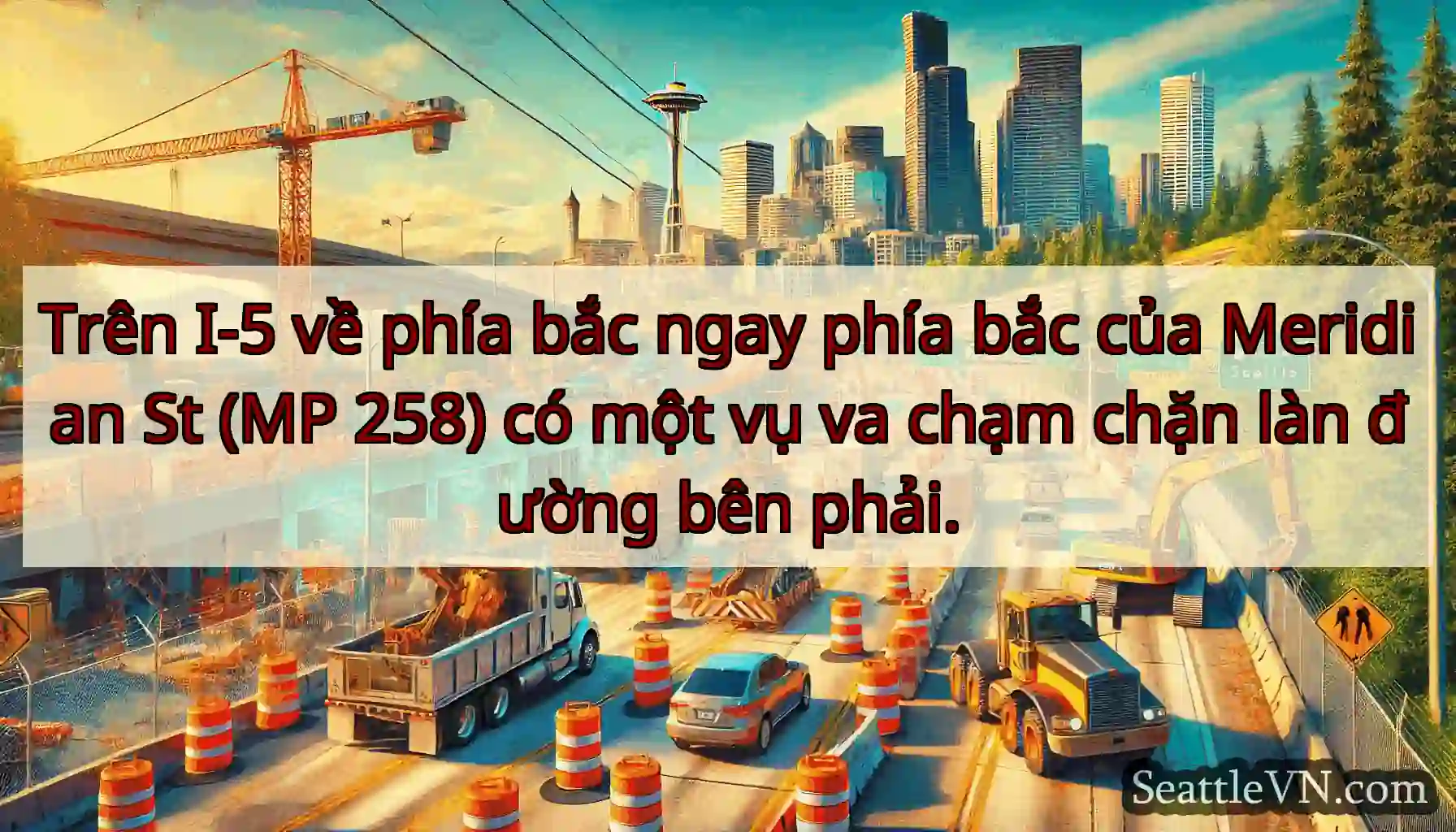 Trên I-5 về phía bắc ngay phía bắc của Meridian
