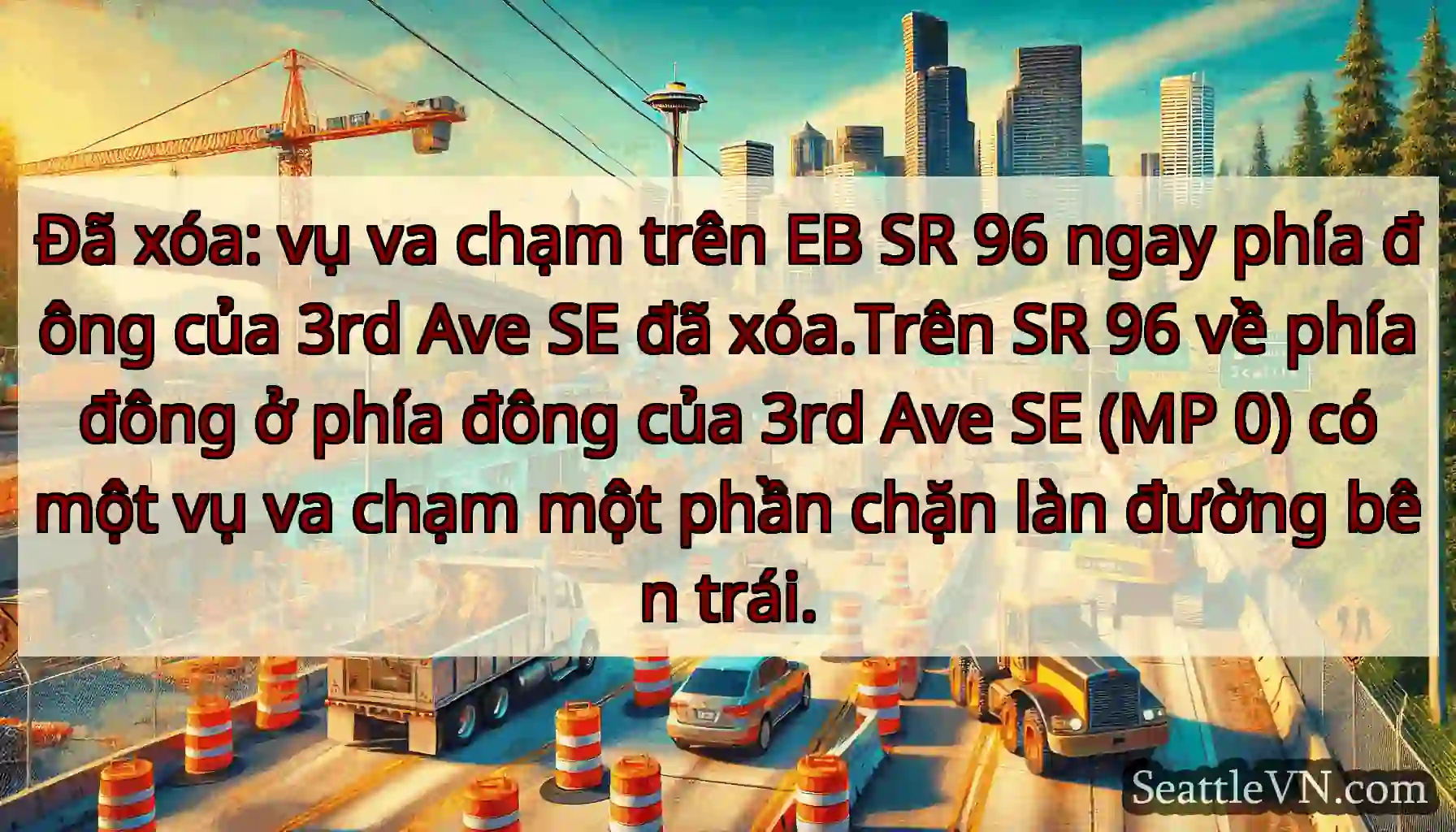 Đã xóa: vụ va chạm trên EB SR 96 ngay phía đông