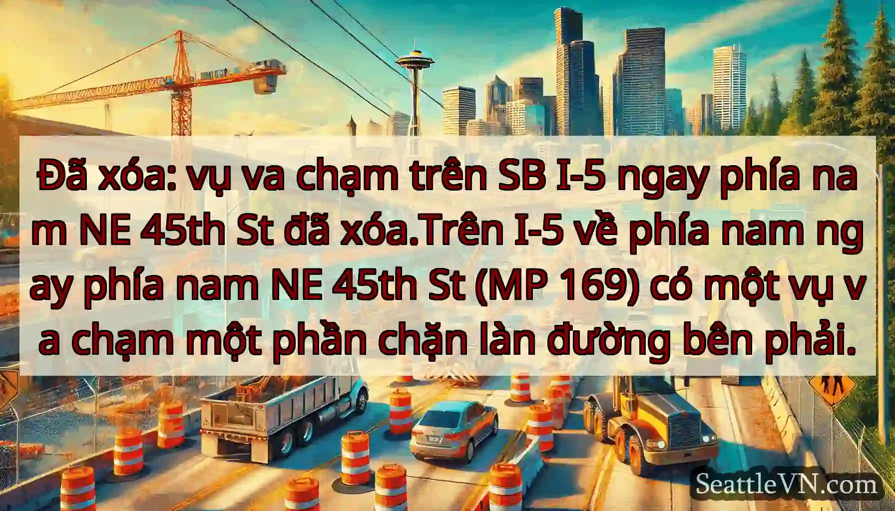 Đã xóa: vụ va chạm trên SB I-5 ngay phía nam NE