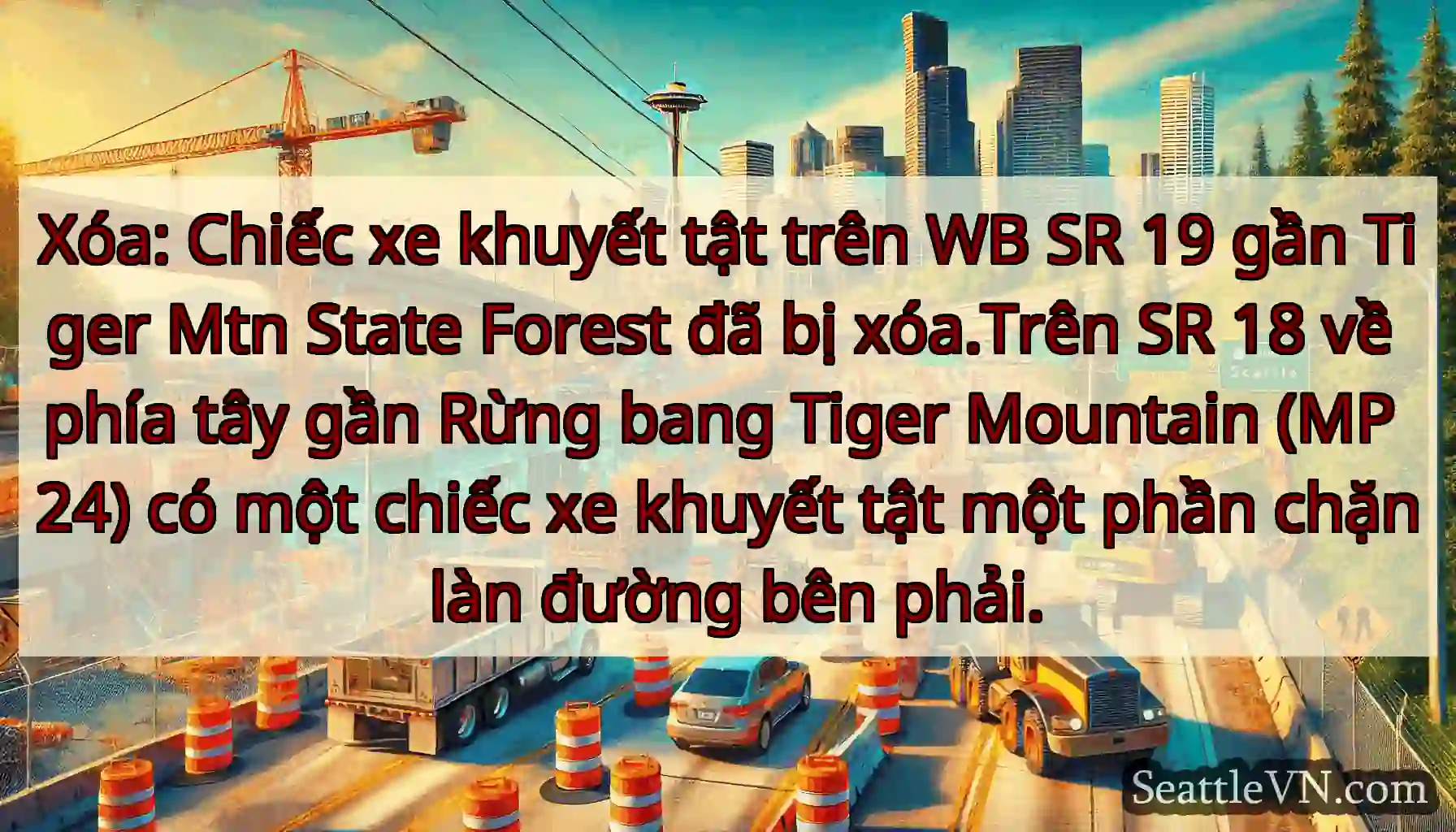 Xóa: Chiếc xe khuyết tật trên WB SR 19 gần Tiger