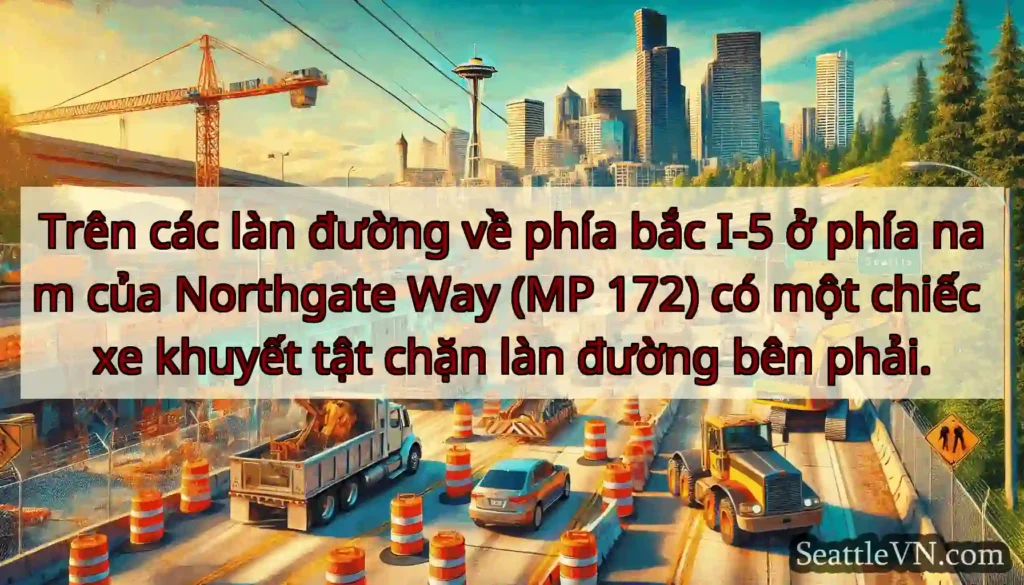 Trên các làn đường về phía bắc I-5 ở phía nam của
