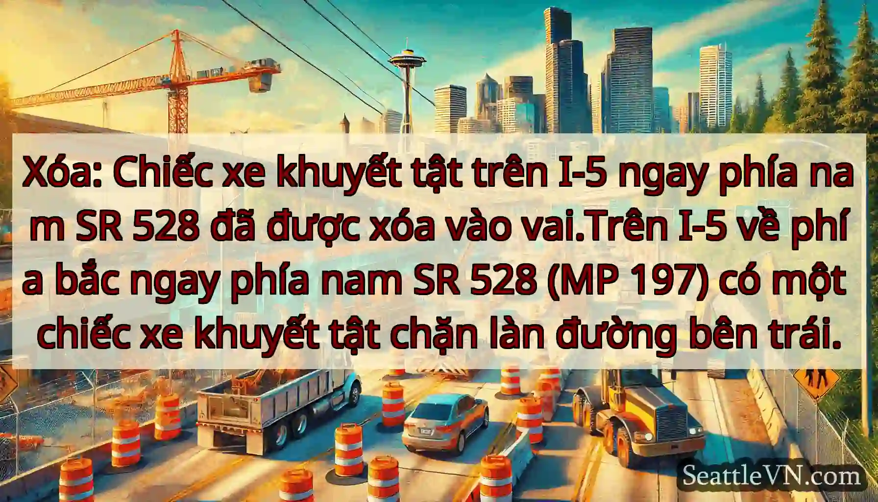 Xóa: Chiếc xe khuyết tật trên I-5 ngay phía nam