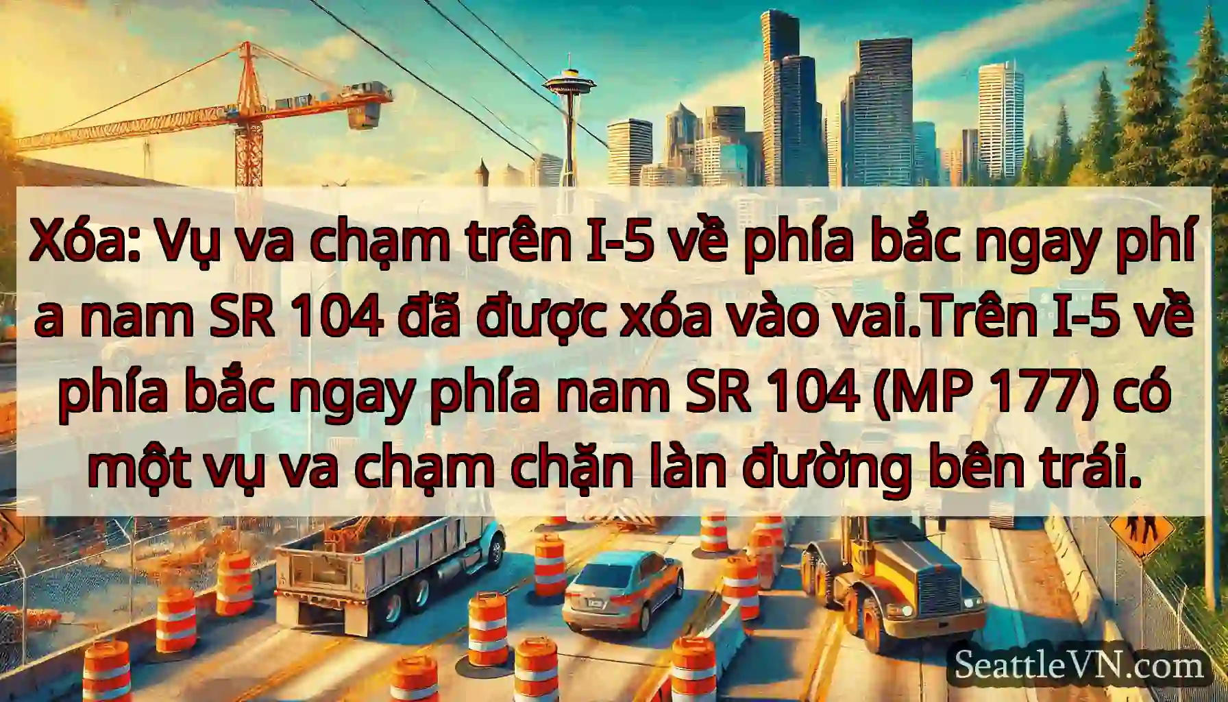 Xóa: Vụ va chạm trên I-5 về phía bắc ngay phía
