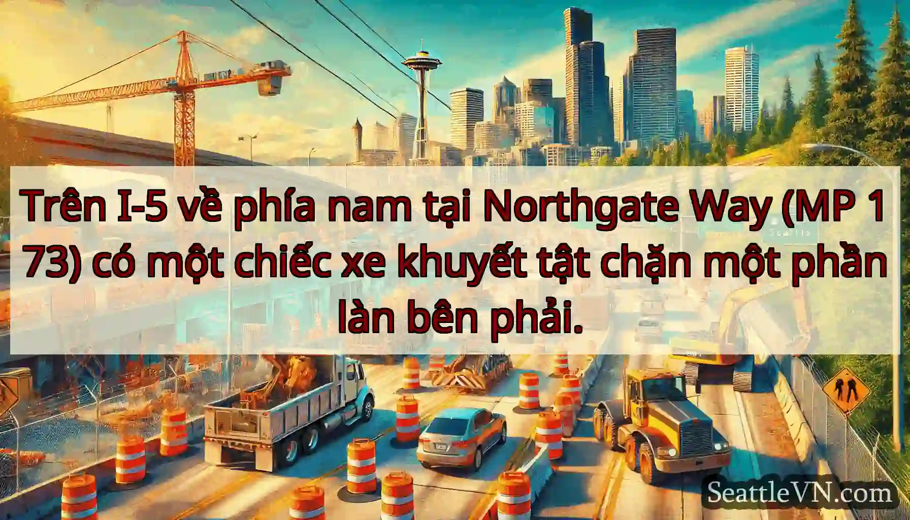 Trên I-5 về phía nam tại Northgate Way (MP 173)