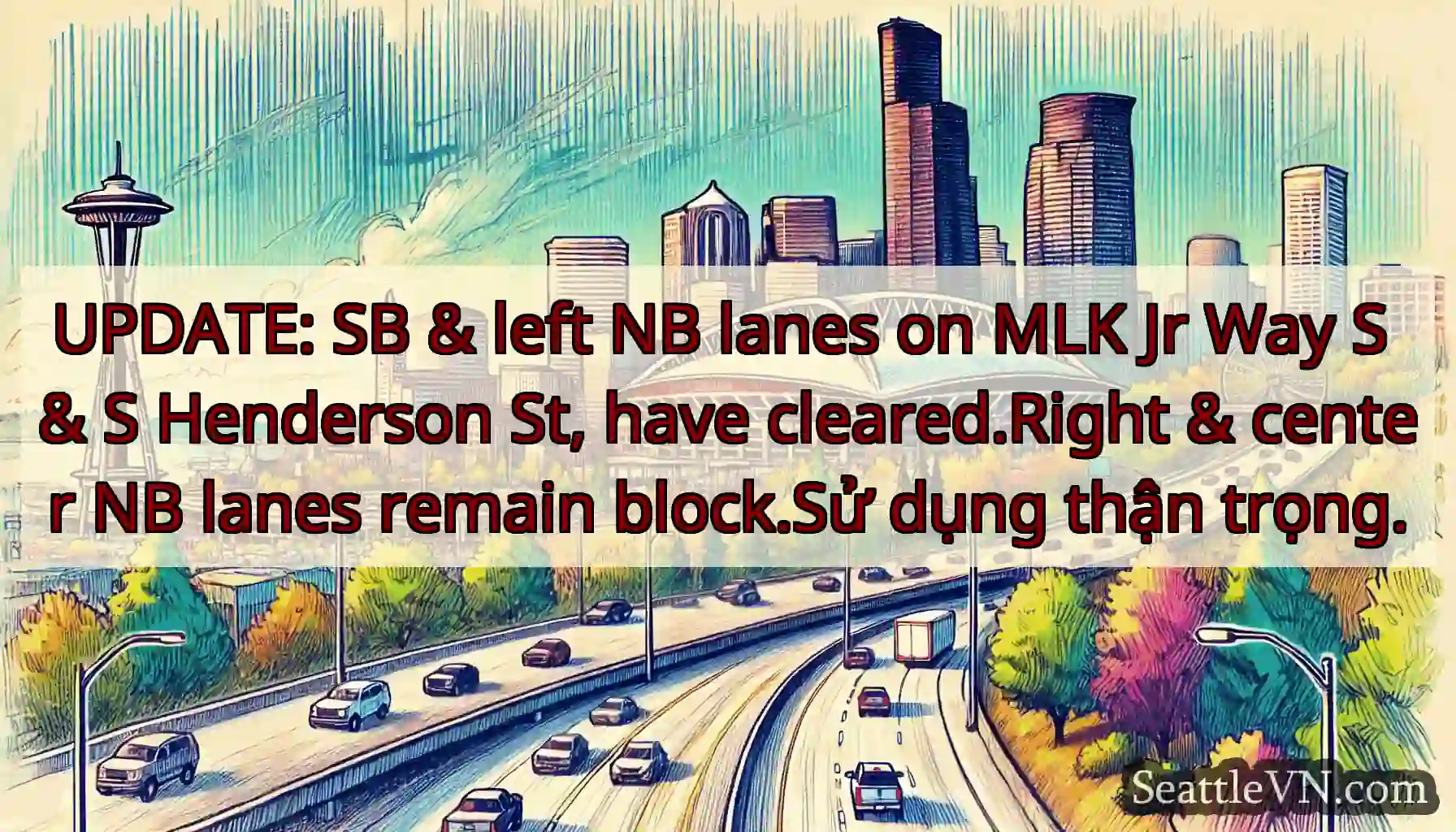 UPDATE: SB & left NB lanes on MLK Jr Way S & S