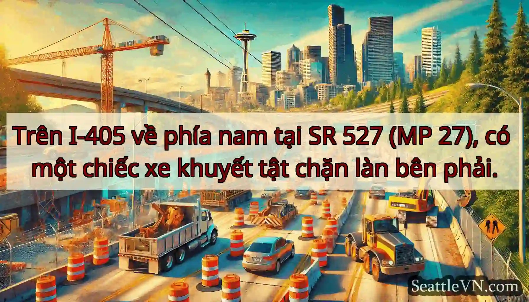 Trên I-405 về phía nam tại SR 527 (MP 27), có một