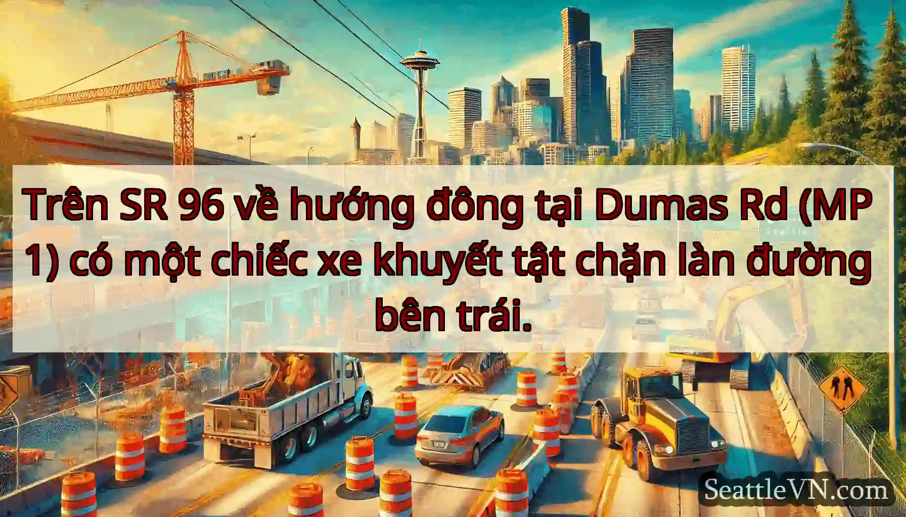 Trên SR 96 về hướng đông tại Dumas Rd (MP 1) có