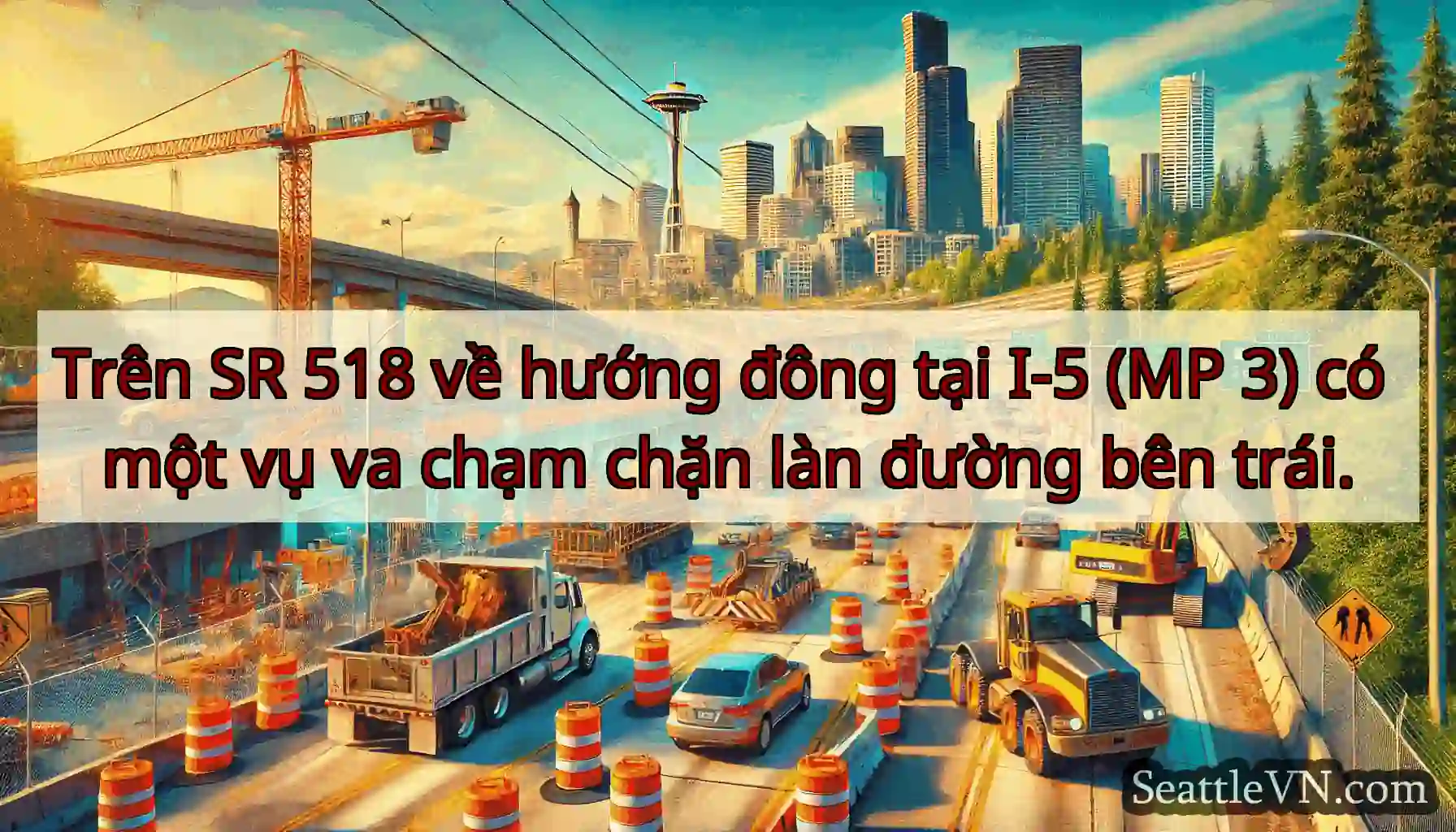 Trên SR 518 về hướng đông tại I-5 (MP 3) có một