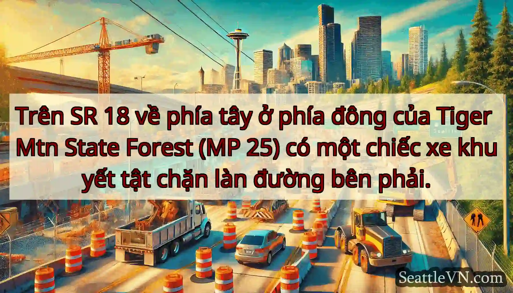 Trên SR 18 về phía tây ở phía đông của Tiger Mtn