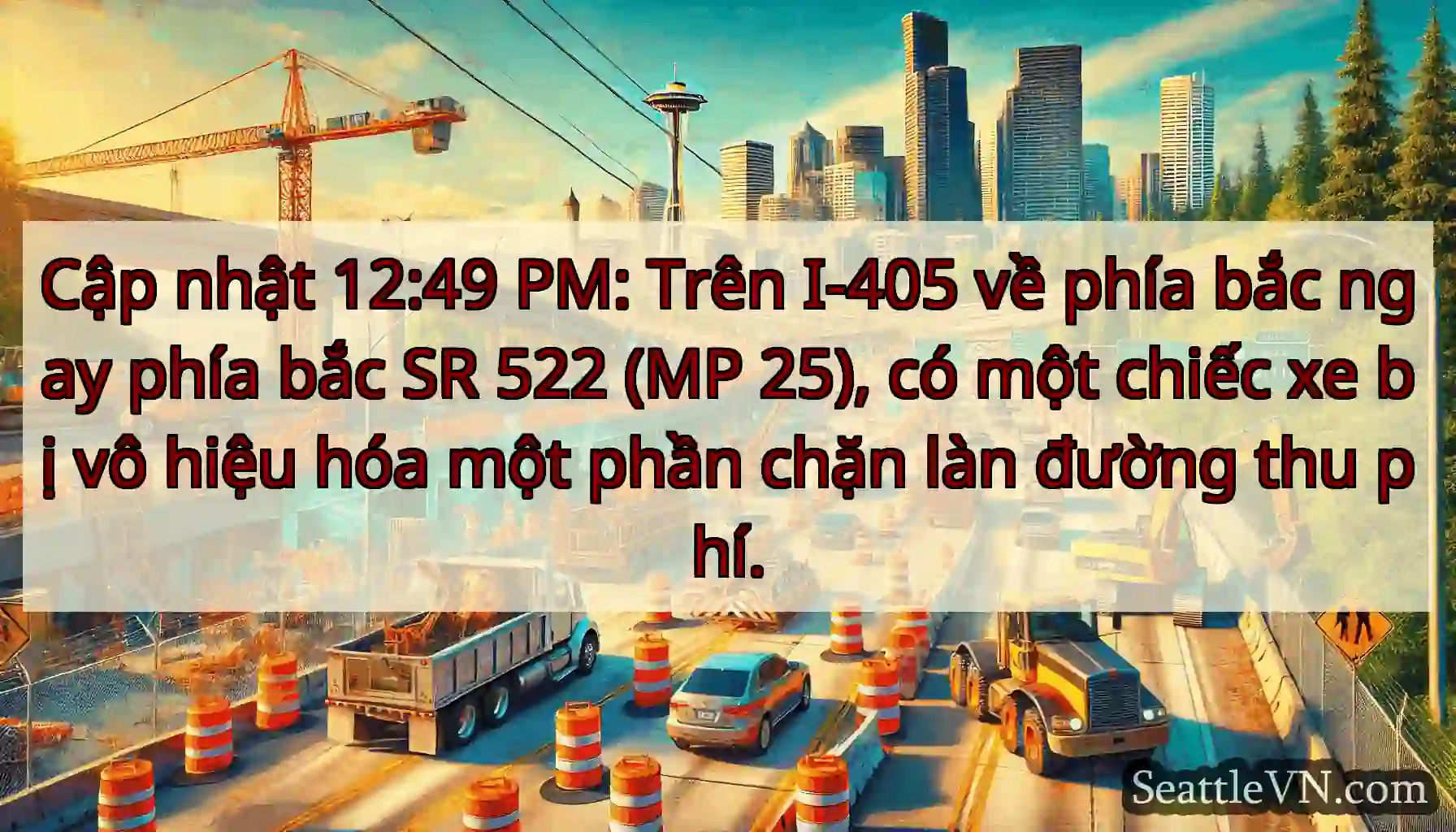 Cập nhật 12:49 PM: Trên I-405 về phía bắc ngay