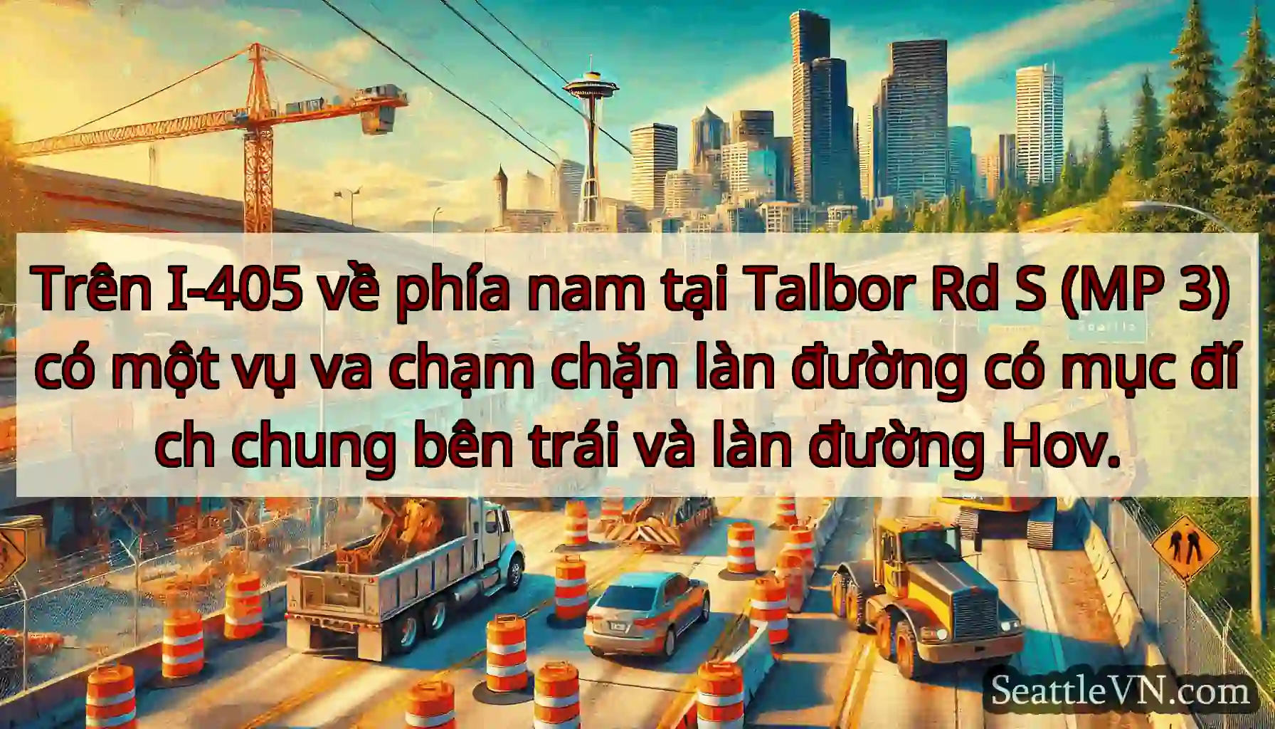 Trên I-405 về phía nam tại Talbor Rd S (MP 3) có
