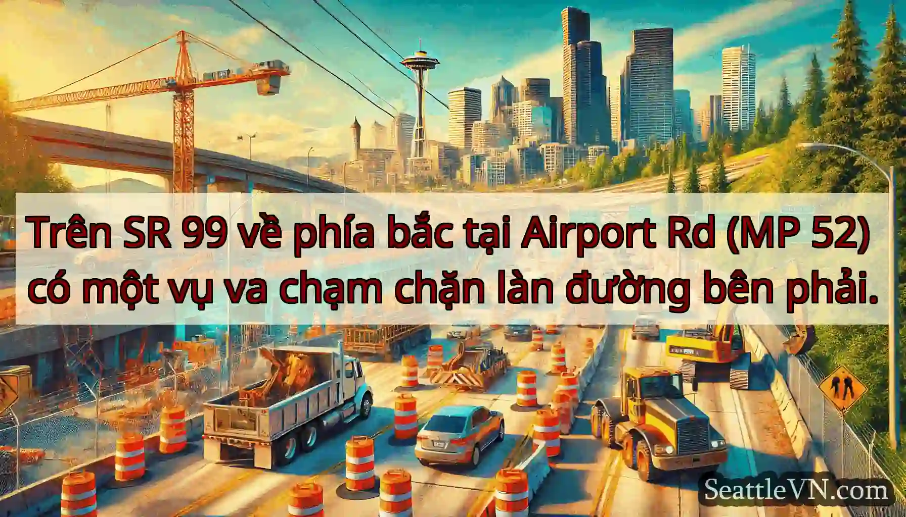 Trên SR 99 về phía bắc tại Airport Rd (MP 52) có