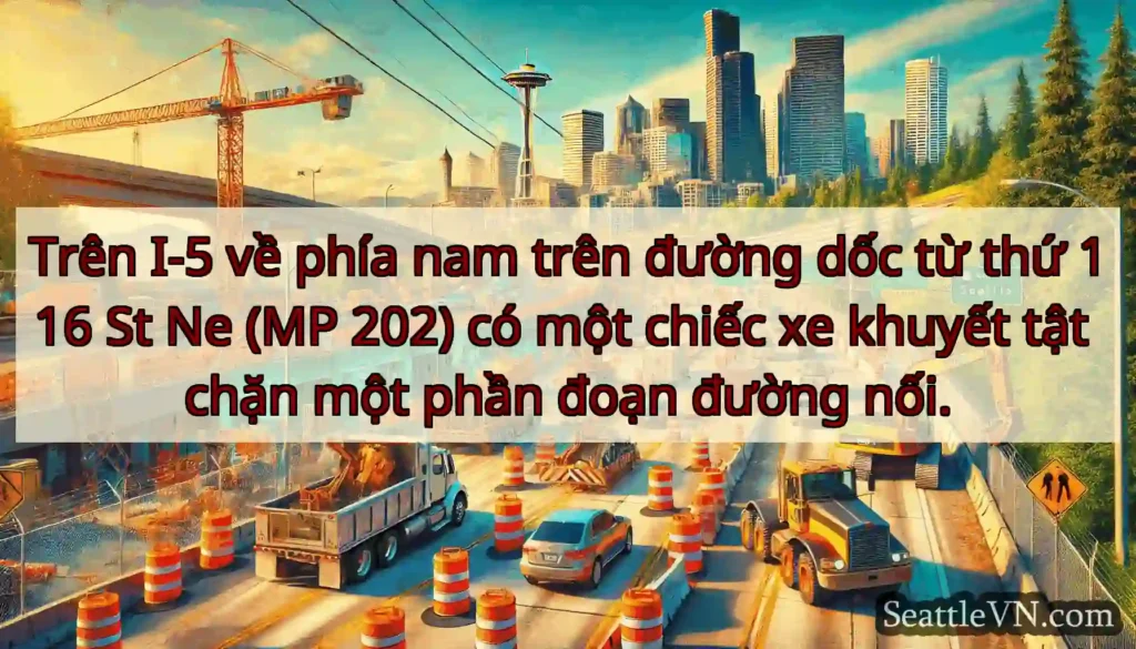 Trên I-5 về phía nam trên đường dốc từ thứ 116 St