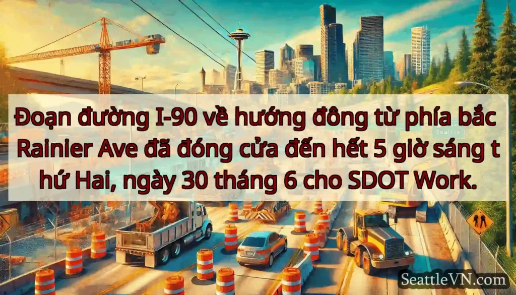 Đoạn đường I-90 về hướng đông từ phía bắc Rainier