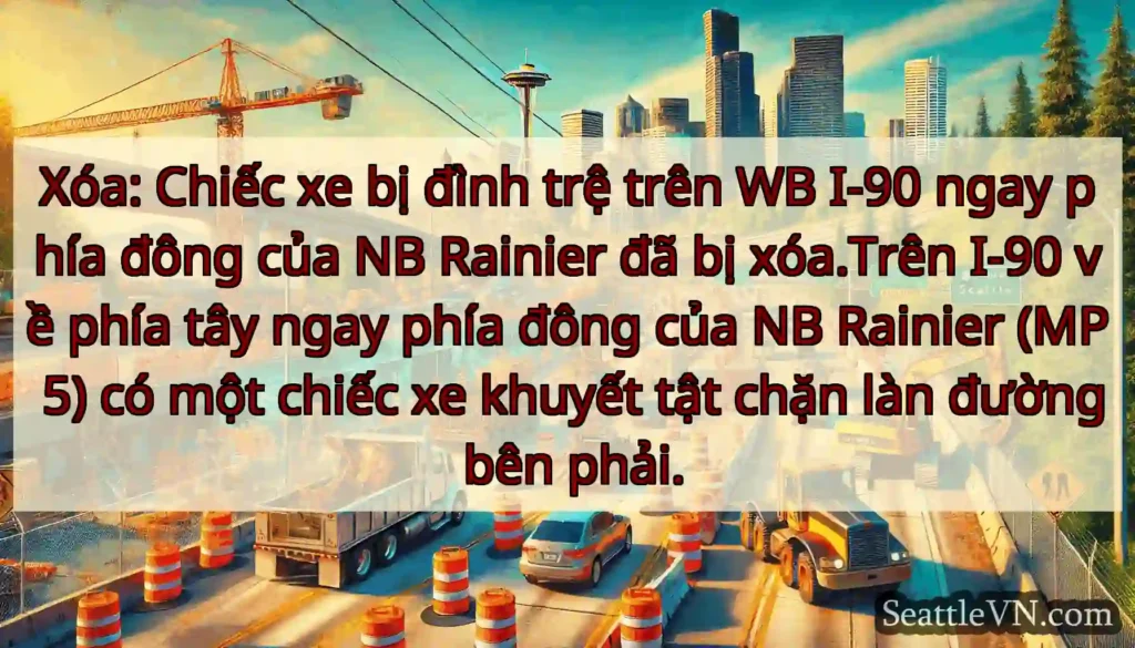 Xóa: Chiếc xe bị đình trệ trên WB I-90 ngay phía