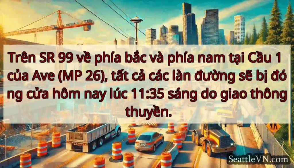Trên SR 99 về phía bắc và phía nam tại Cầu 1 của