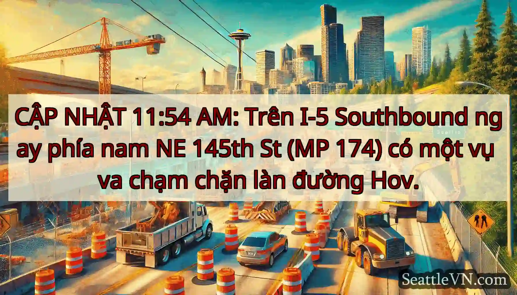 CẬP NHẬT 11:54 AM: Trên I-5 Southbound ngay phía