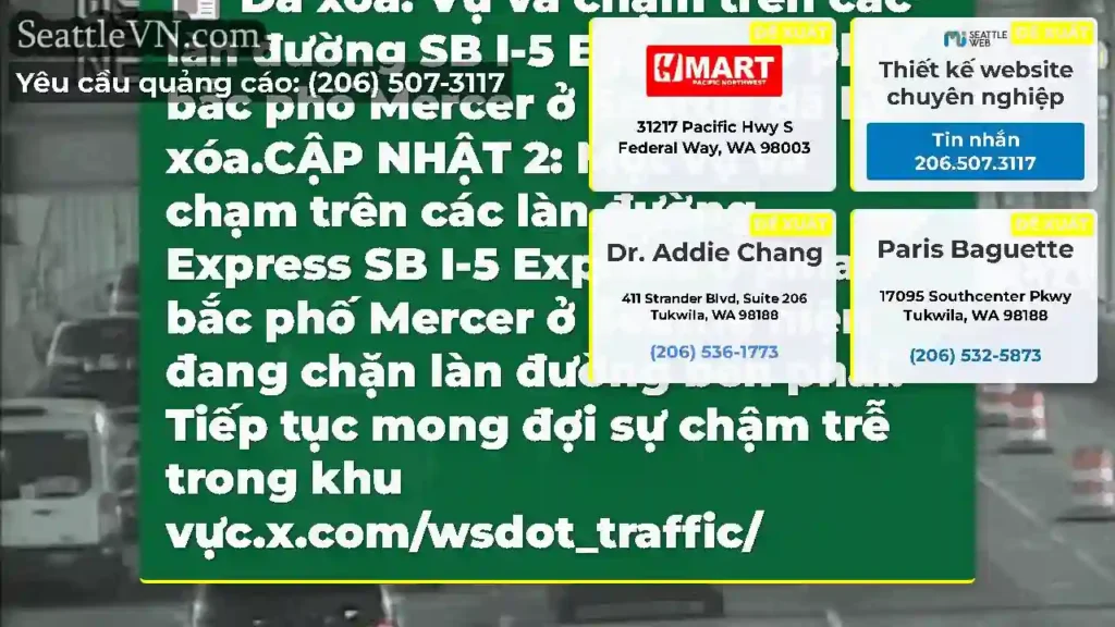 Đã xóa: Vụ va chạm trên các làn đường SB I-5