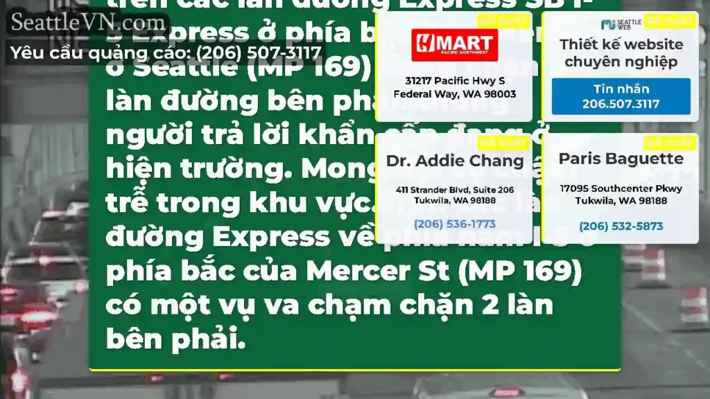 CẬP NHẬT: Một vụ va chạm trên các làn đường