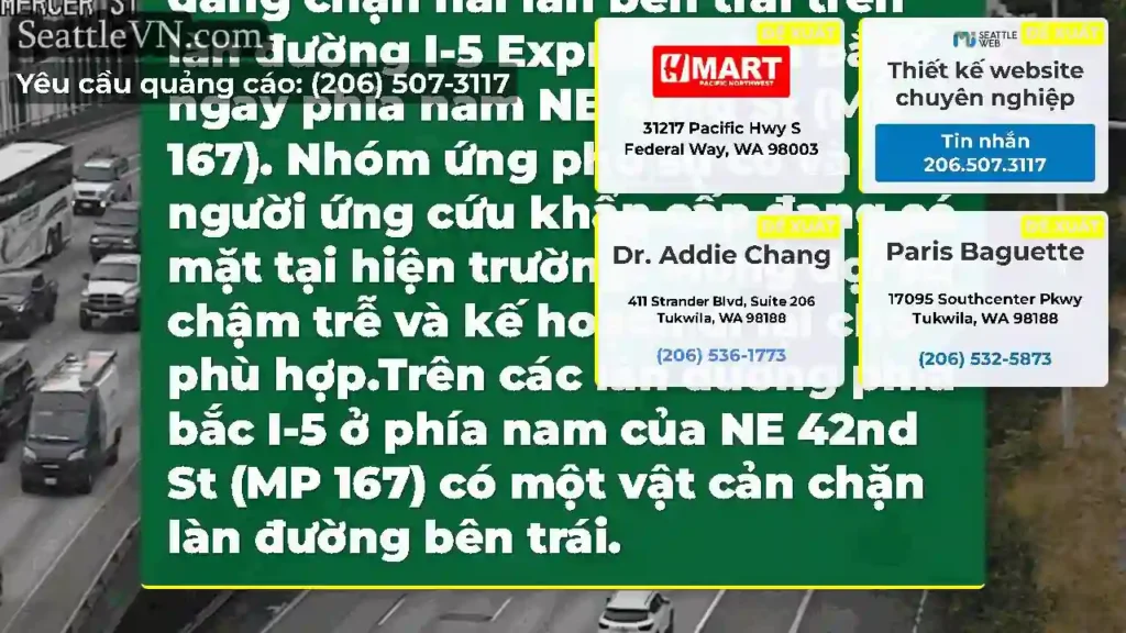 CẬP NHẬT: Các mảnh vỡ hiện đang chặn hai làn bên