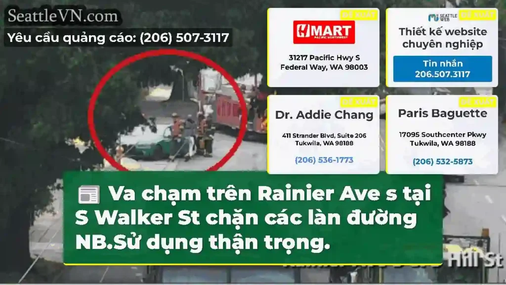 Va chạm trên Rainier Ave s tại S Walker St chặn