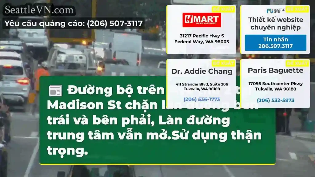 Đường bộ trên Ave thứ 2 tại Madison St chặn làn
