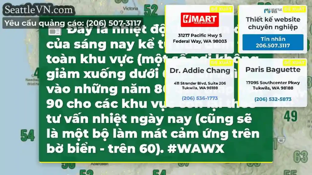 Đây là nhiệt độ thấp qua đêm của sáng nay kể từ