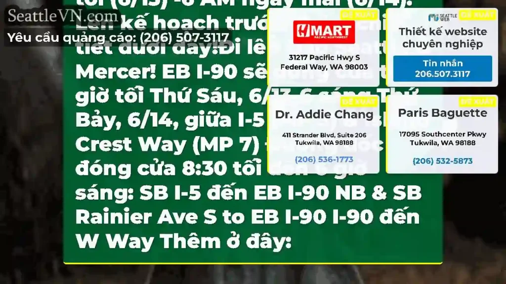 Lời nhắc cuối cùng: EB I-90 sẽ đóng cửa hoàn toàn