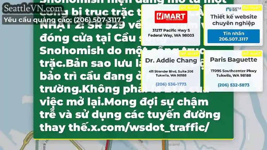 Xóa: Tất cả các làn đường của SR 529 về phía nam