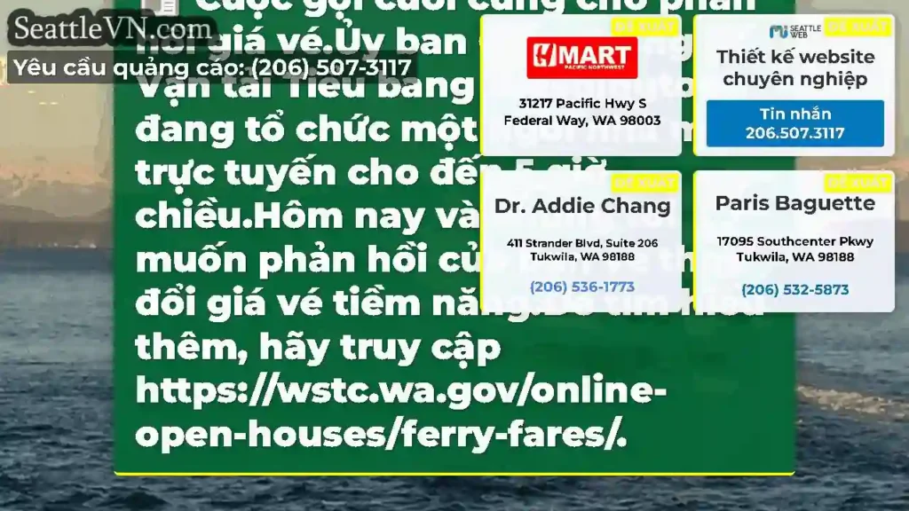 Cuộc gọi cuối cùng cho phản hồi giá vé.Ủy ban