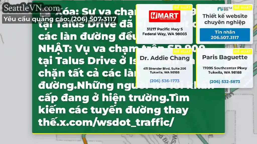 Xóa: Sự va chạm trên SR 900 tại Talus Drive đã bị