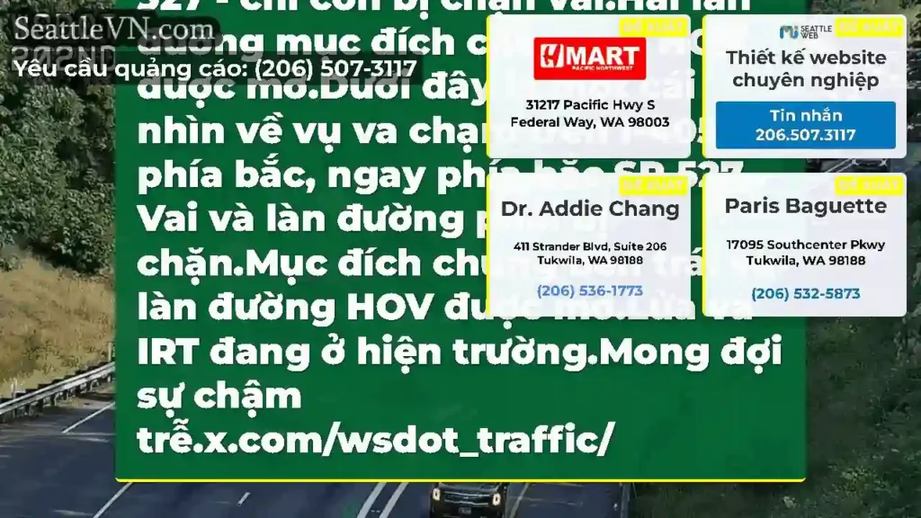 Cập nhật về va chạm I -405 về phía bắc, ngay phía