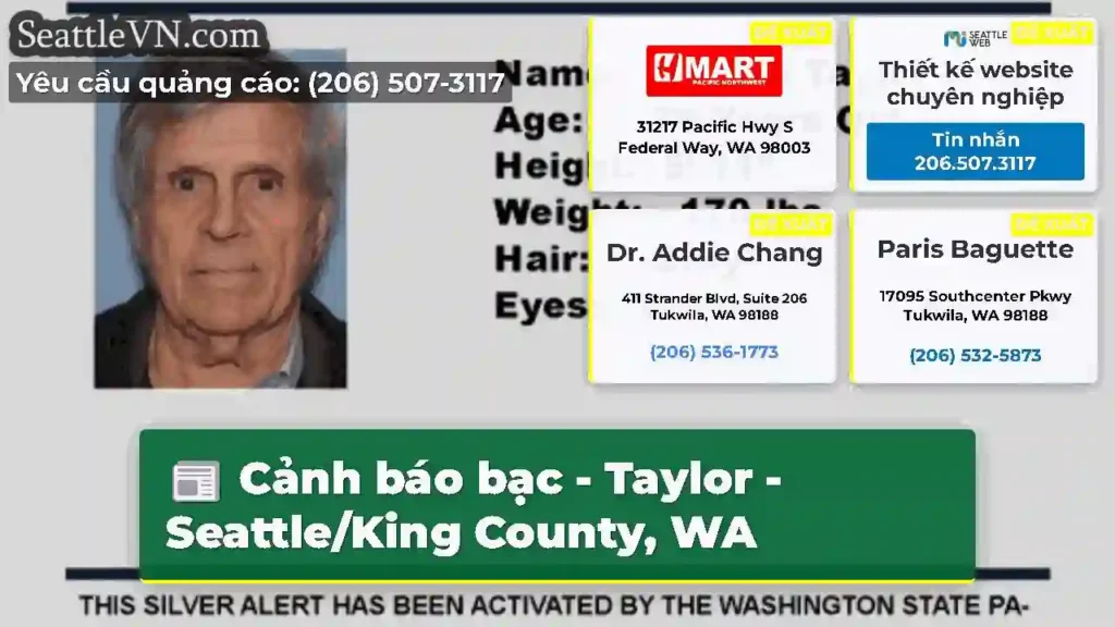 Cảnh báo bạc - Taylor - Seattle/King County, WA