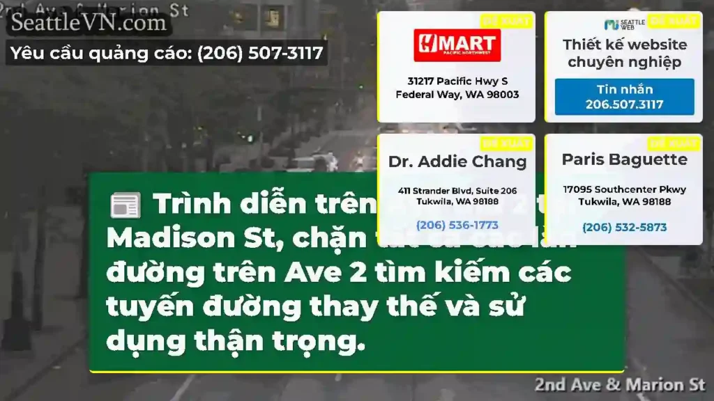 Trình diễn trên Ave thứ 2 tại Madison St, chặn