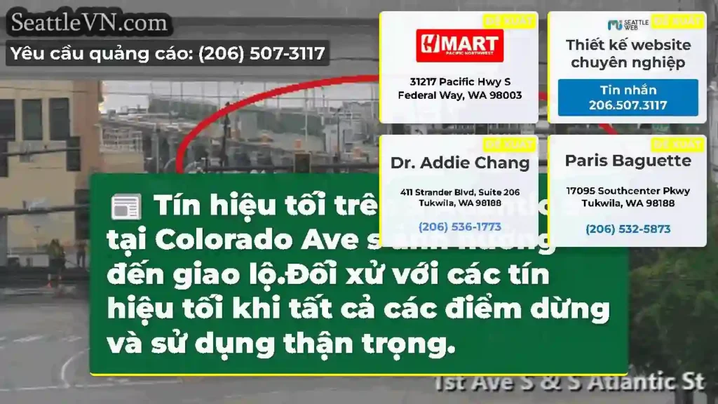 Tín hiệu tối trên S Atlantic St tại Colorado Ave