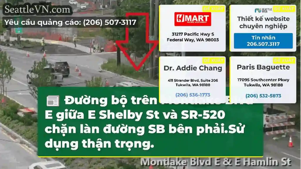 Đường bộ trên Montlake Blvd E giữa E Shelby St và