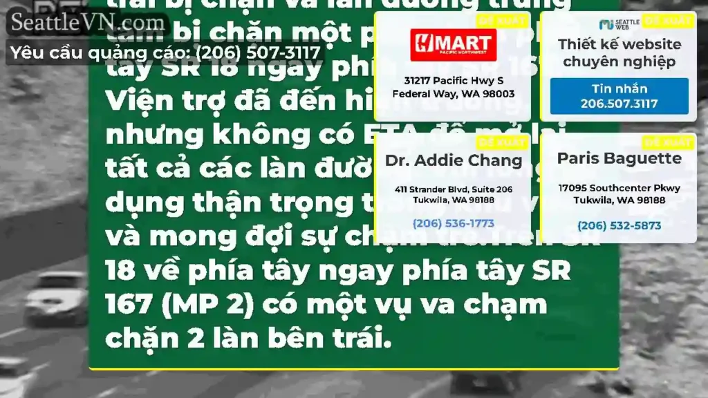 CẬP NHẬT 1: Làn đường bên trái bị chặn và làn