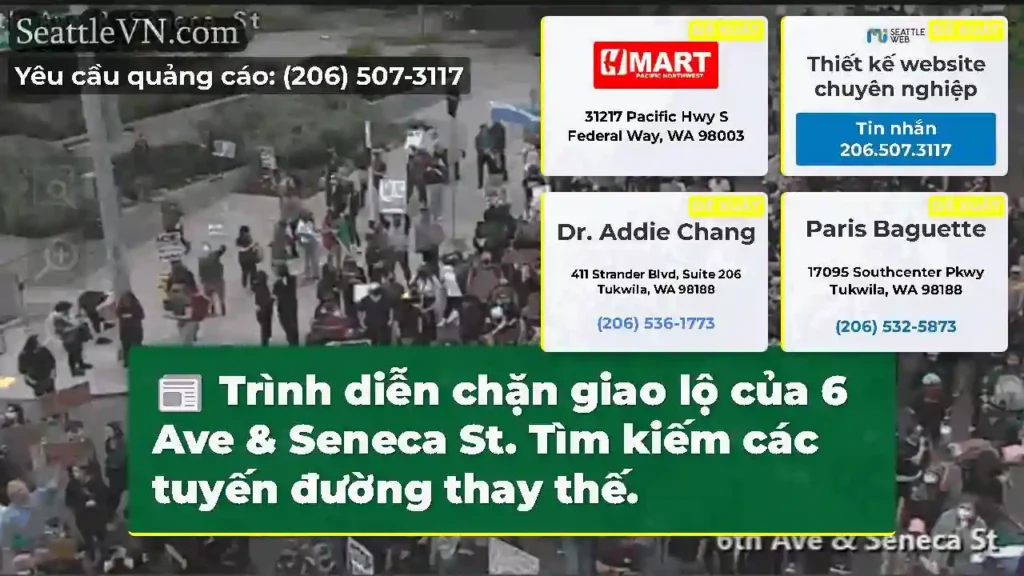 Trình diễn chặn giao lộ của 6 Ave & Seneca St.