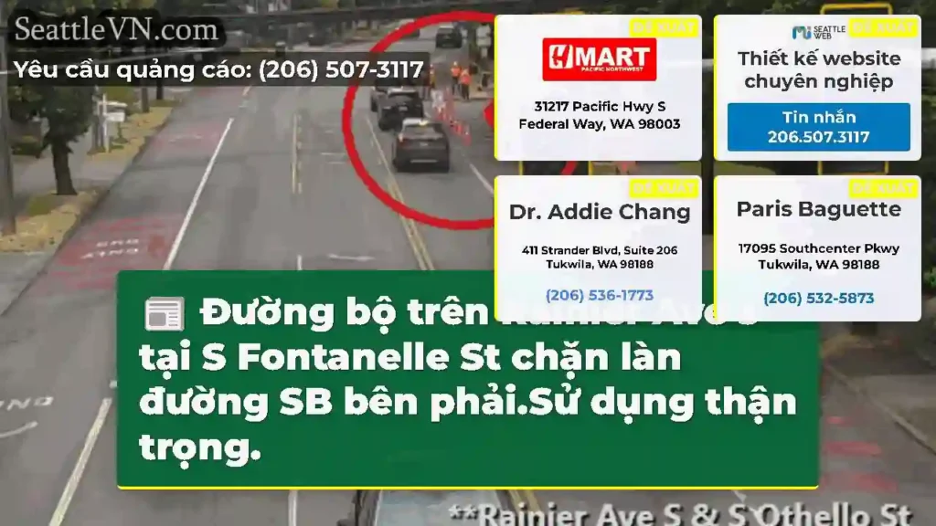 Đường bộ trên Rainier Ave s tại S Fontanelle St