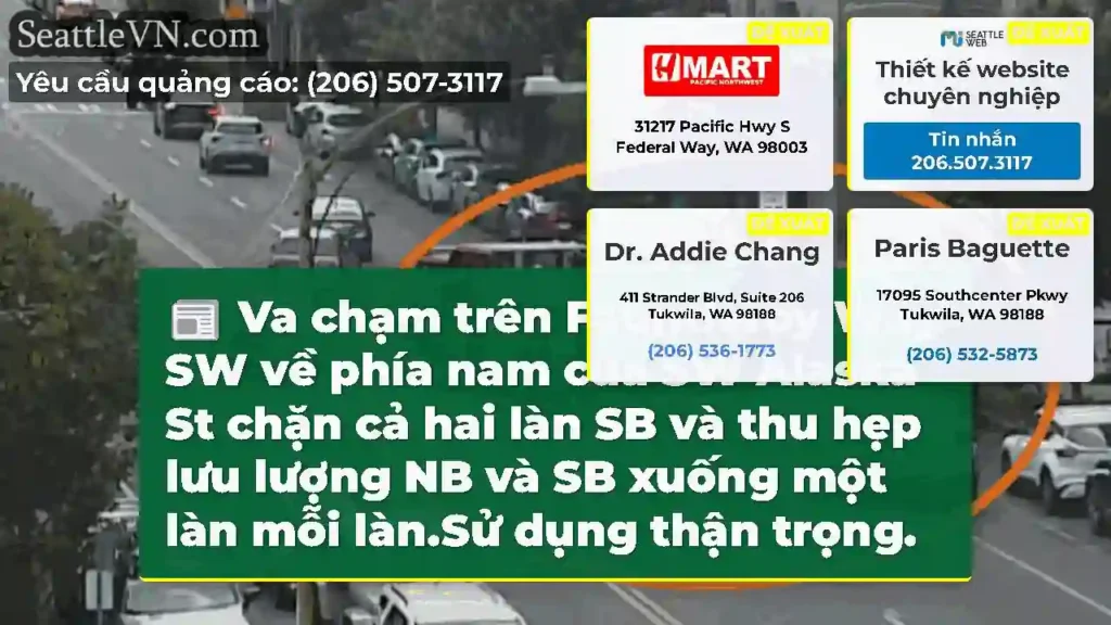 Va chạm trên Fauntleroy Way SW về phía nam của SW
