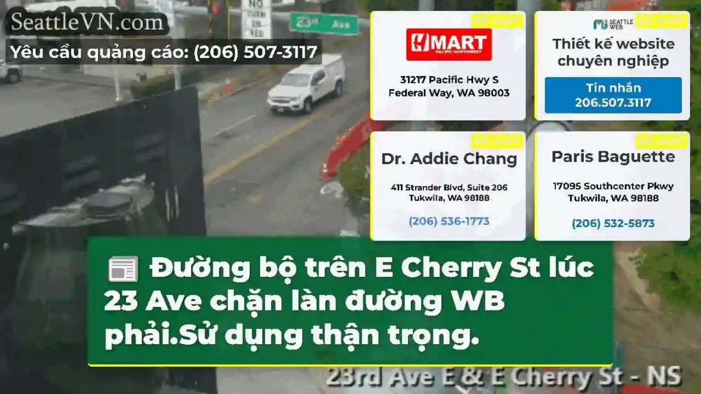 Đường bộ trên E Cherry St lúc 23 Ave chặn làn