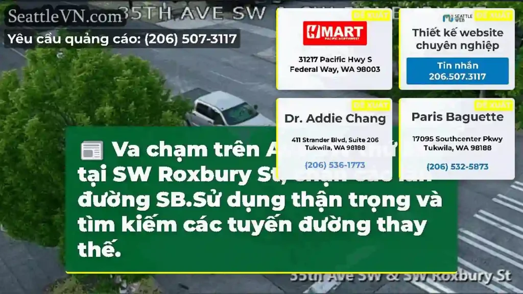 Va chạm trên Ave SW thứ 35 tại SW Roxbury St,