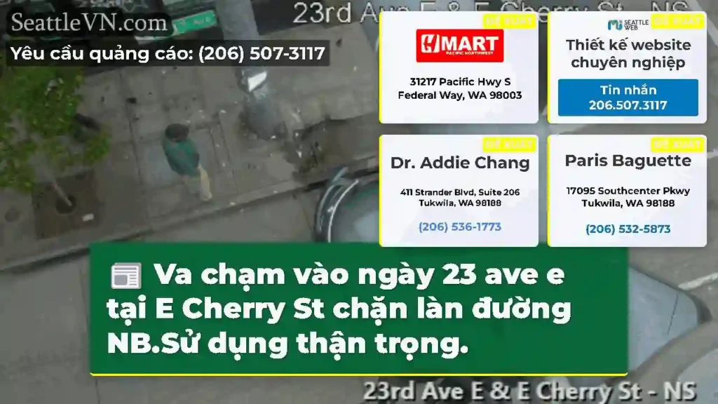 Va chạm vào ngày 23 ave e tại E Cherry St chặn