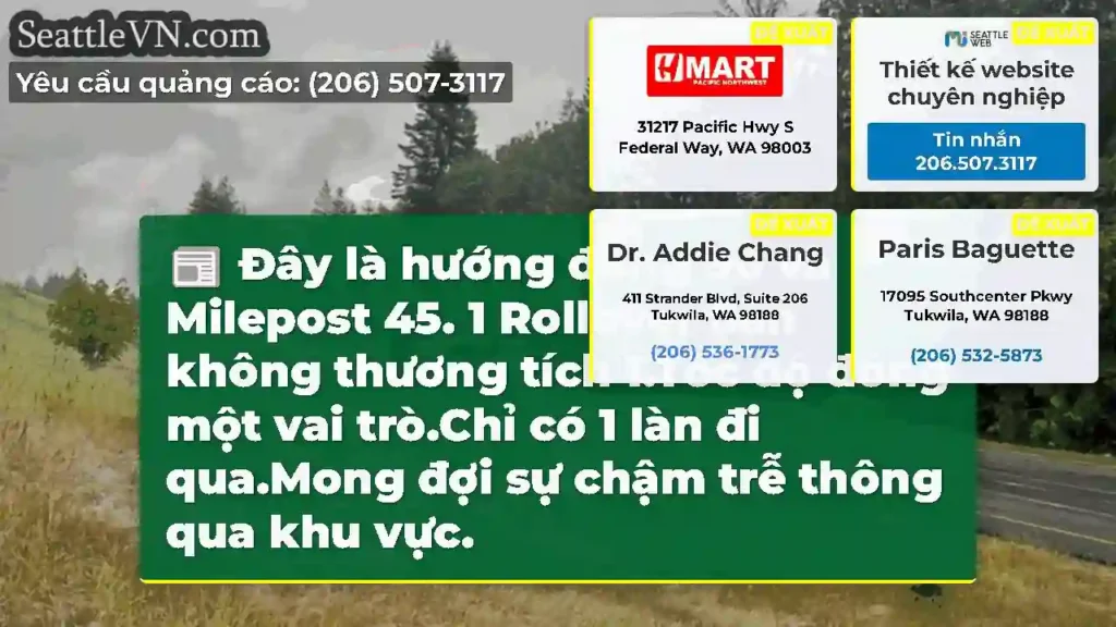 Đây là hướng đông 90 và Milepost 45. 1 Rollover