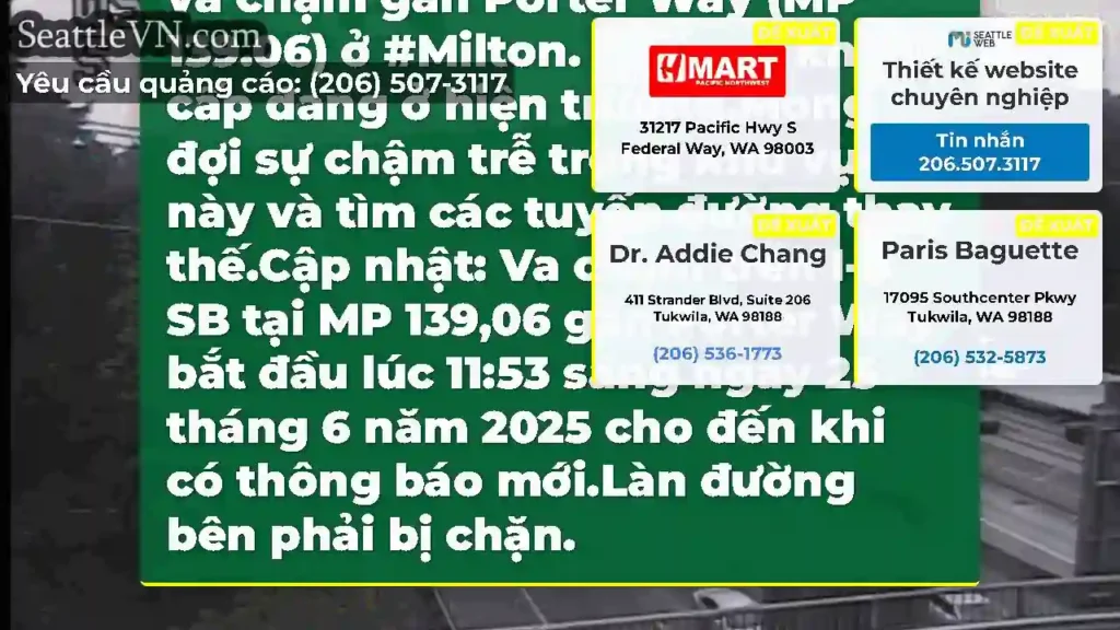 CẬP NHẬT: I-5 về phía nam đang chứng kiến ​​các
