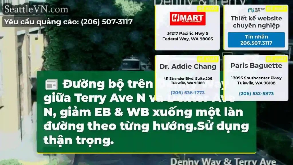 Đường bộ trên Denny Way giữa Terry Ave N và