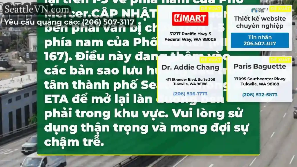 Xóa: Tất cả các làn đường trở lại trên I-5 về