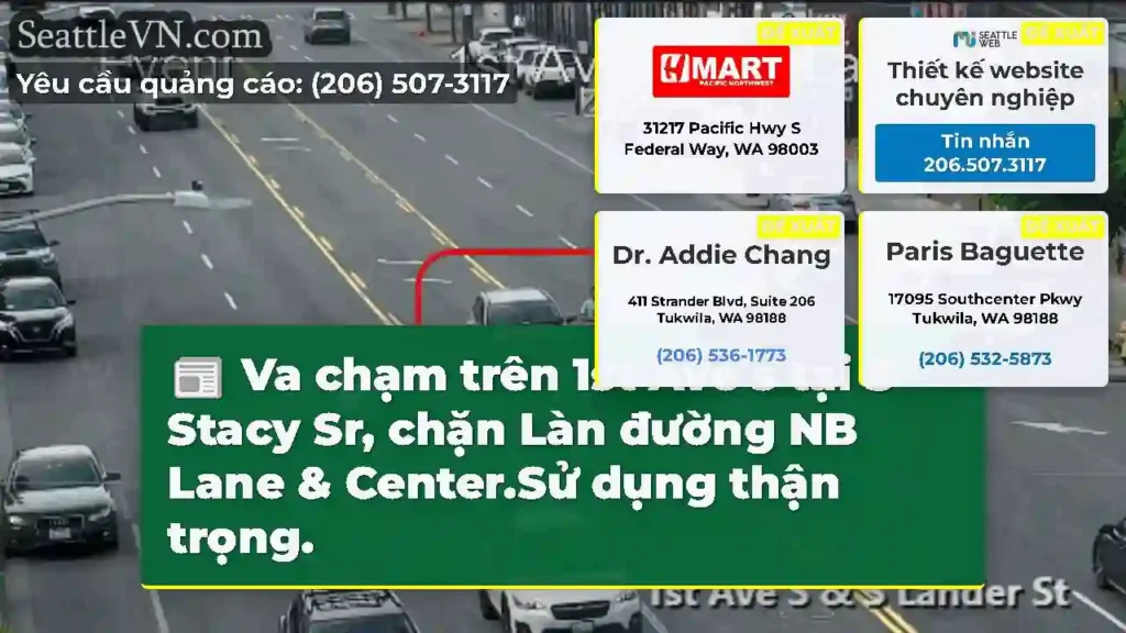 Va chạm trên 1st Ave s tại S Stacy Sr, chặn Làn