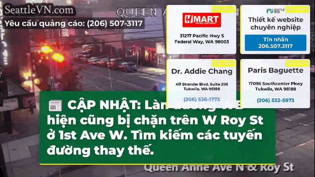 CẬP NHẬT: Làn đường WB hiện cũng bị chặn trên W