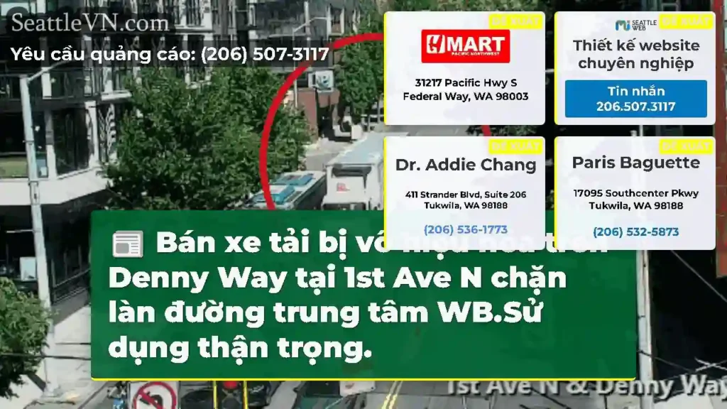 Bán xe tải bị vô hiệu hóa trên Denny Way tại 1st